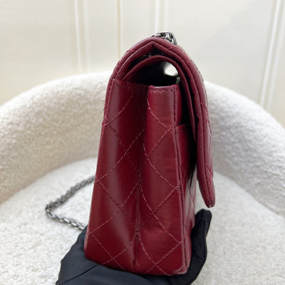 Chanel 2.55 Reissue Large 226 Flap in Dark Red Distressed Calfskin and RHW