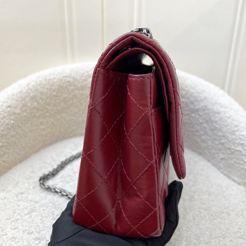 Chanel 2.55 Reissue Large 226 Flap in Dark Red Distressed Calfskin and RHW