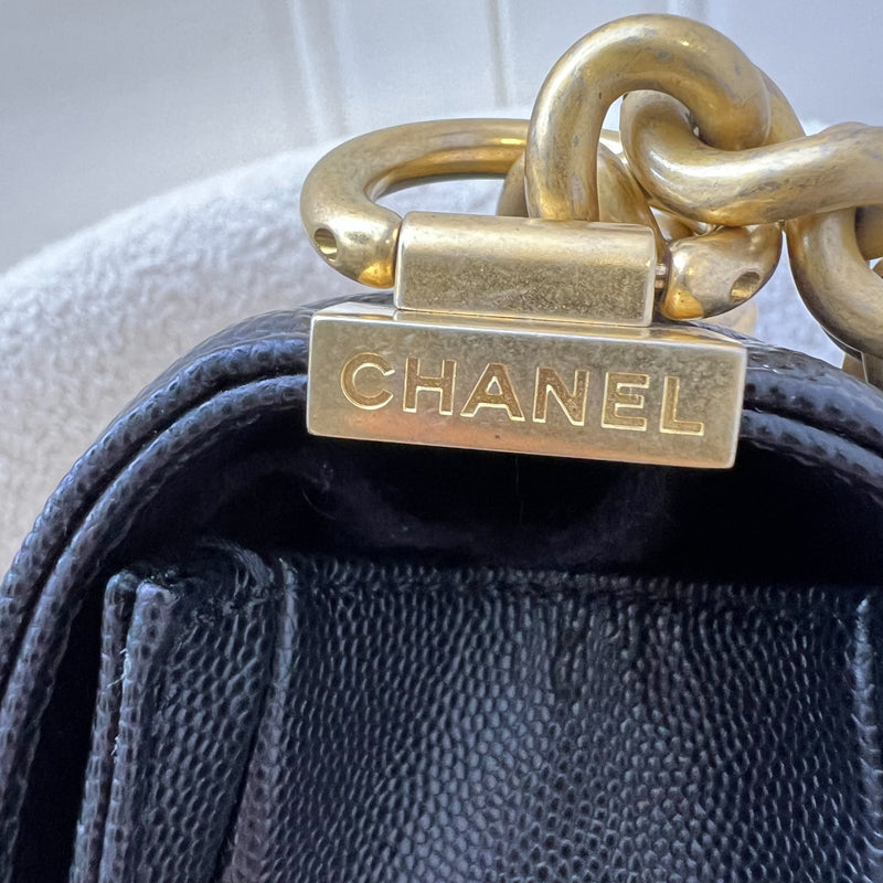 Chanel Small 20cm Boy Flap in Black Caviar and AGHW (A67085)