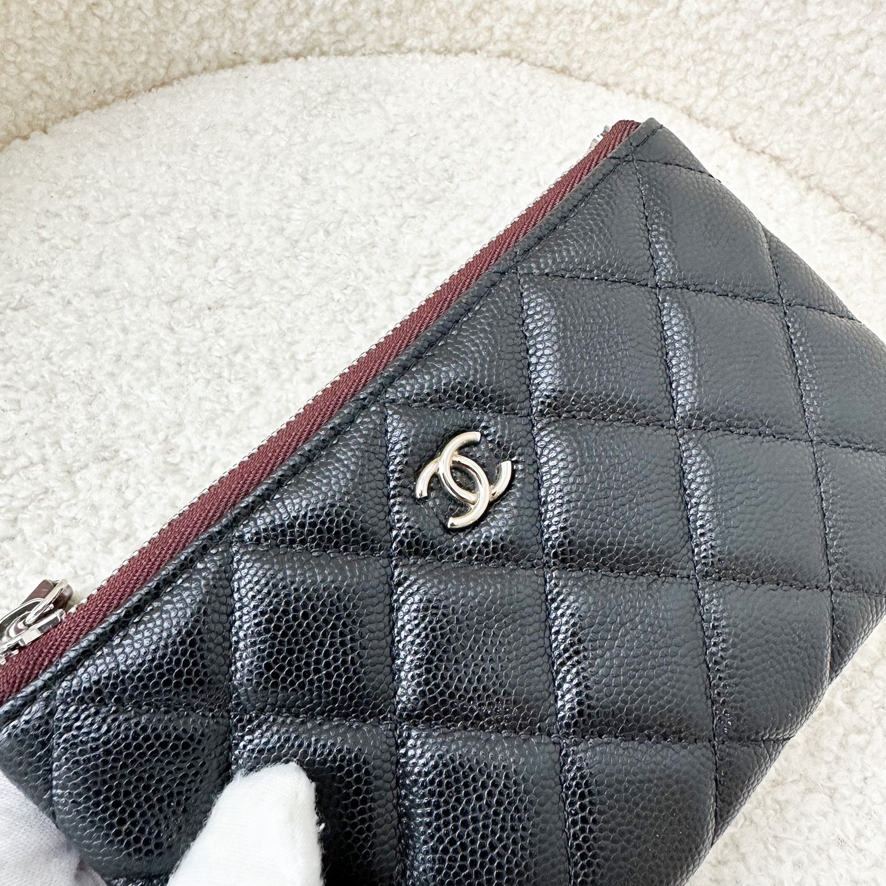 Chanel Small O-Case / Pouch in Black Caviar and LGHW