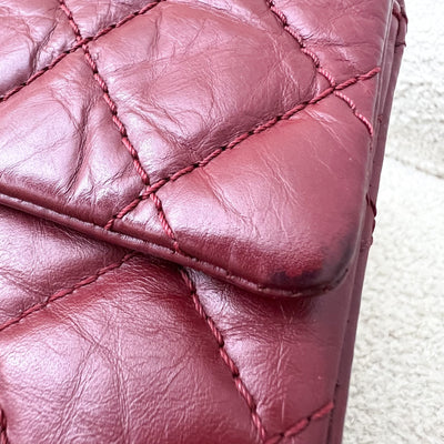 Chanel 2.55 Reissue Large 226 Flap in Dark Red Distressed Calfskin and RHW