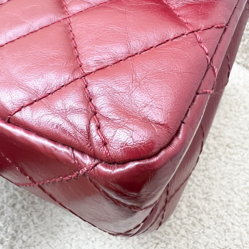 Chanel 2.55 Reissue Large 226 Flap in Dark Red Distressed Calfskin and RHW