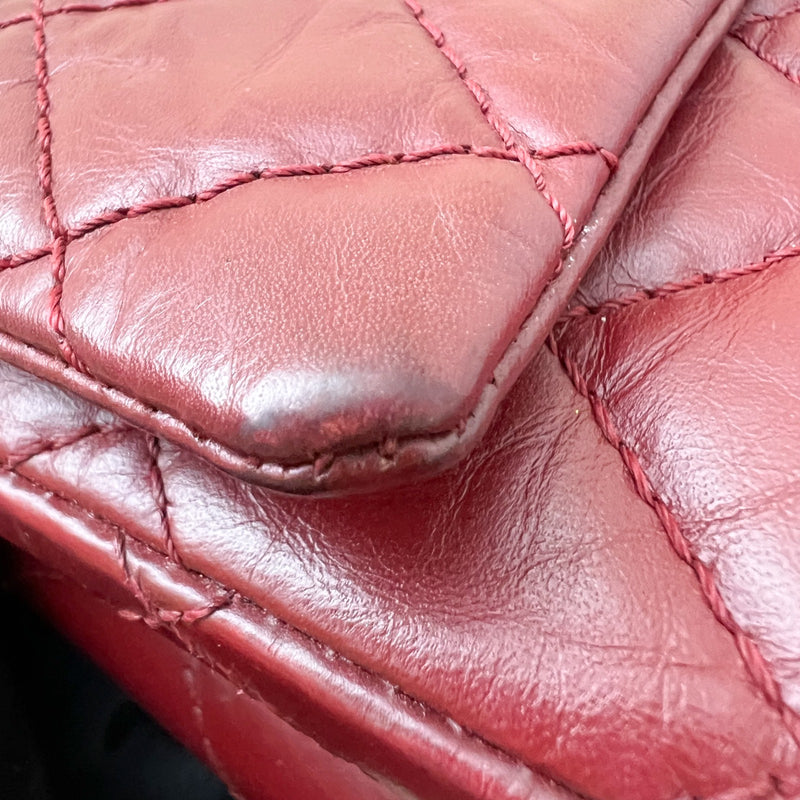 Chanel 2.55 Reissue Large 226 Flap in Dark Red Distressed Calfskin and RHW
