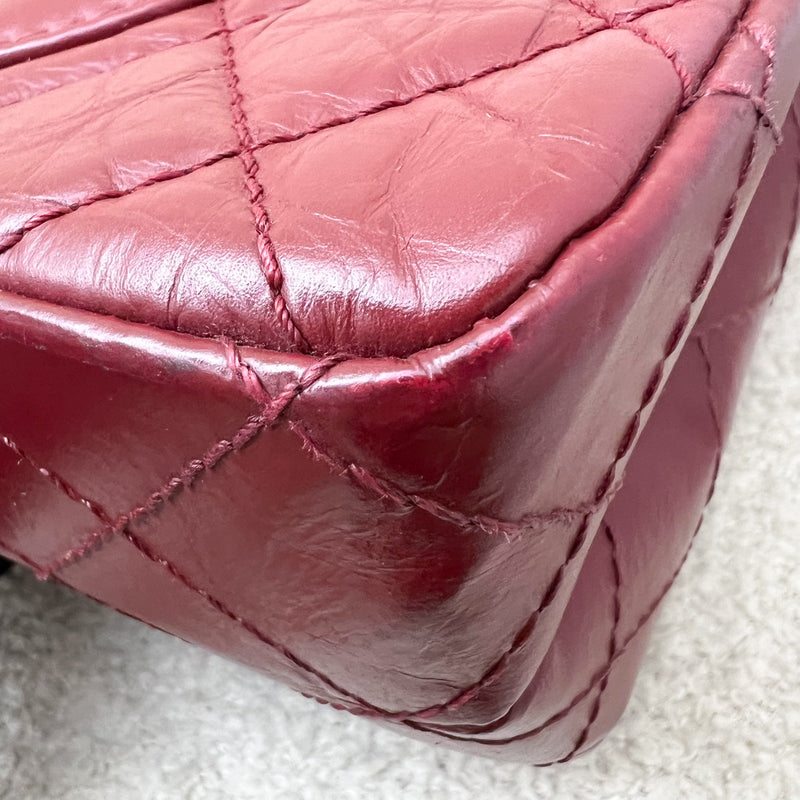 Chanel 2.55 Reissue Large 226 Flap in Dark Red Distressed Calfskin and RHW