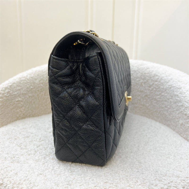 Chanel 16C Two-Tone Day Medium Flap in Distressed Black Caviar and Matte GHW