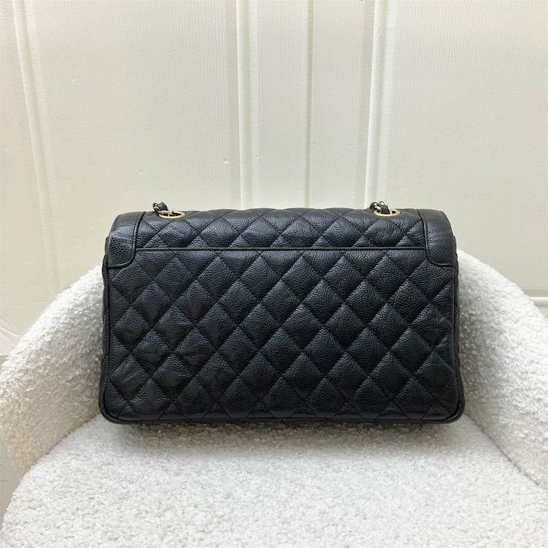 Chanel 16C Two-Tone Day Medium Flap in Distressed Black Caviar and Matte GHW