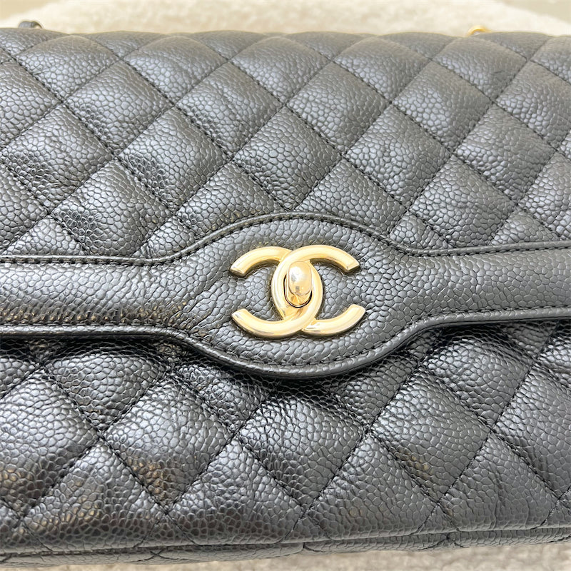 Chanel 16C Two-Tone Day Medium Flap in Distressed Black Caviar and Matte GHW