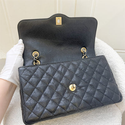 Chanel 16C Two-Tone Day Medium Flap in Distressed Black Caviar and Matte GHW