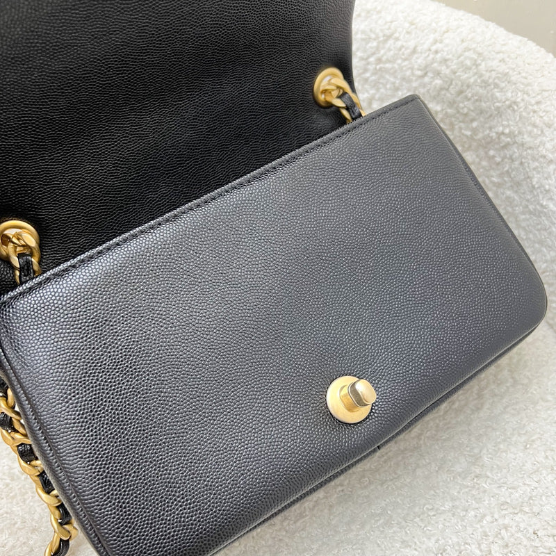 Chanel Seasonal Full Flap Bag in Black Caviar and AGHW (Model: AS1895)