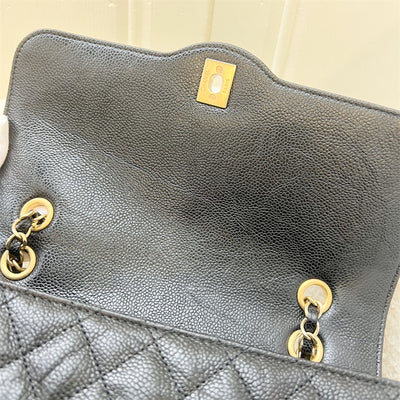 Chanel 16C Two-Tone Day Medium Flap in Distressed Black Caviar and Matte GHW