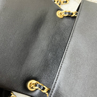 Chanel Seasonal Full Flap Bag in Black Caviar and AGHW (Model: AS1895)