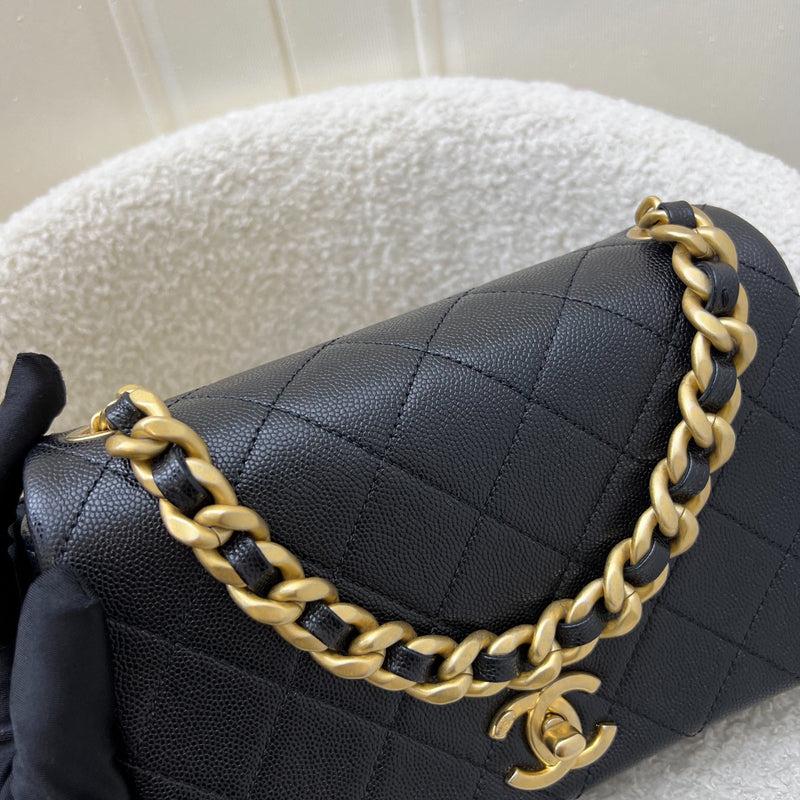 Chanel Seasonal Full Flap Bag in Black Caviar and AGHW (Model: AS1895)