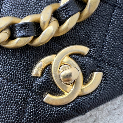 Chanel Seasonal Full Flap Bag in Black Caviar and AGHW (Model: AS1895)