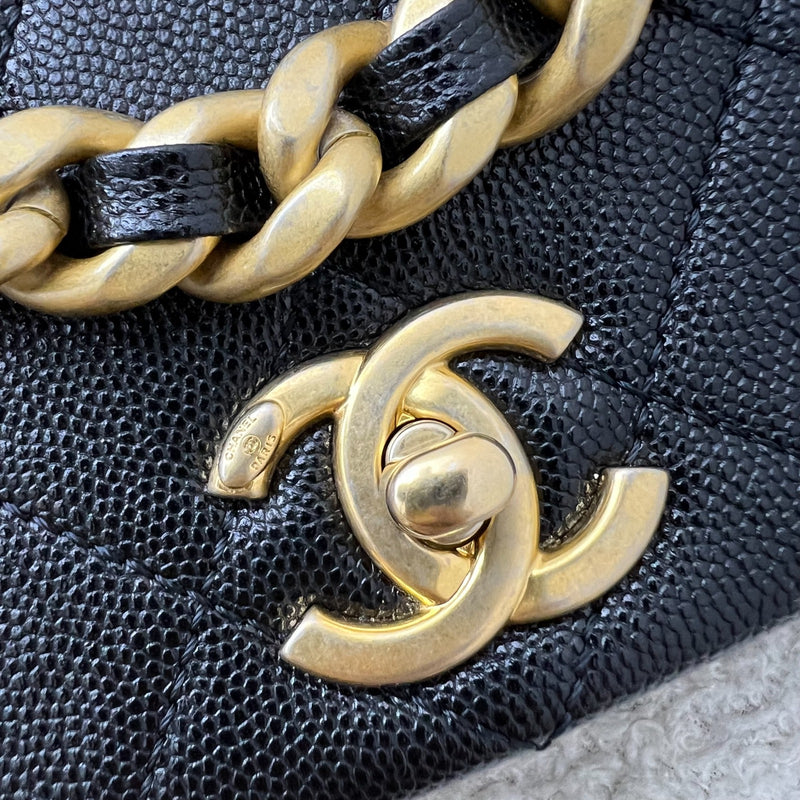 Chanel Seasonal Full Flap Bag in Black Caviar and AGHW (Model: AS1895)