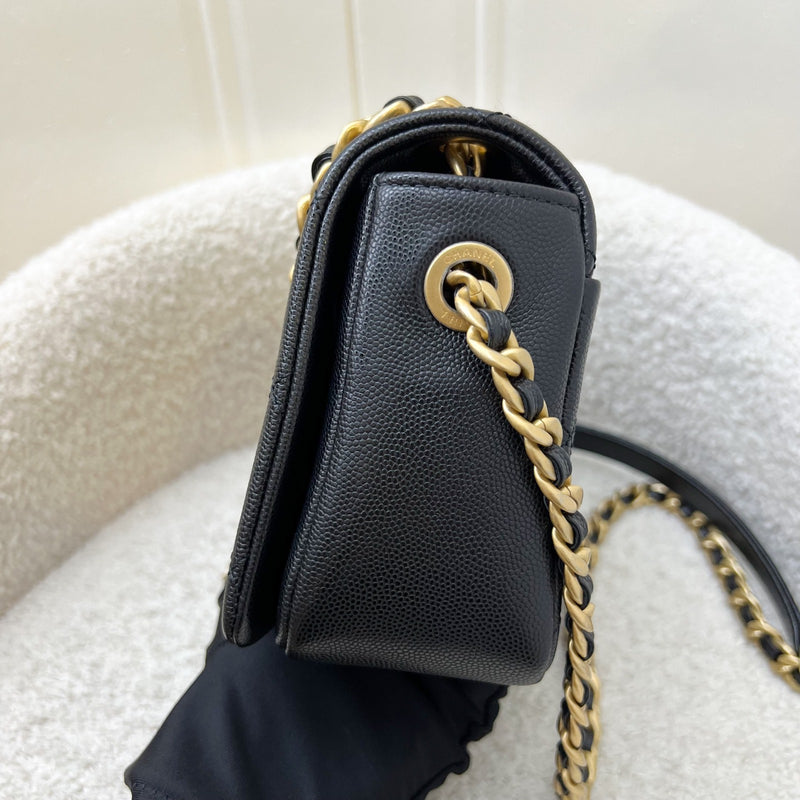 Chanel Seasonal Full Flap Bag in Black Caviar and AGHW (Model: AS1895)