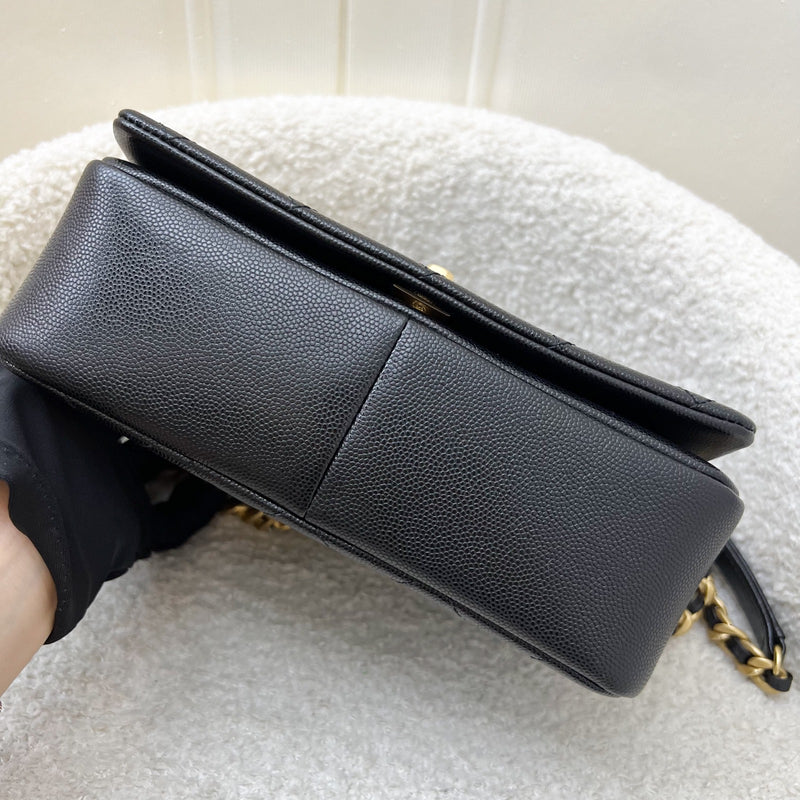 Chanel Seasonal Full Flap Bag in Black Caviar and AGHW (Model: AS1895)
