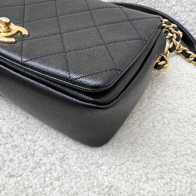 Chanel Seasonal Full Flap Bag in Black Caviar and AGHW (Model: AS1895)