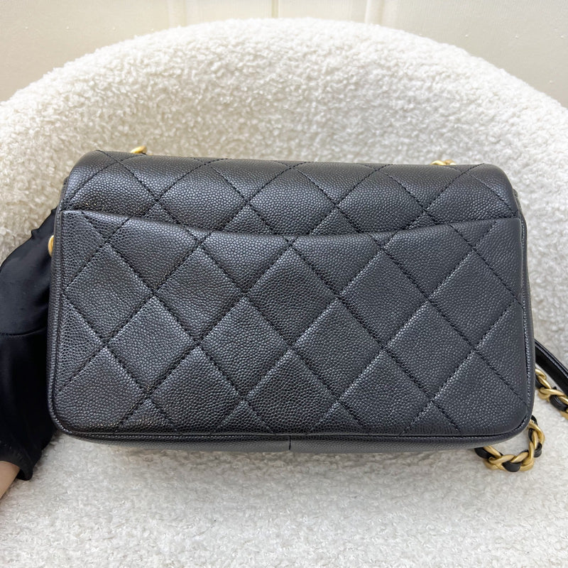 Chanel Seasonal Full Flap Bag in Black Caviar and AGHW (Model: AS1895)