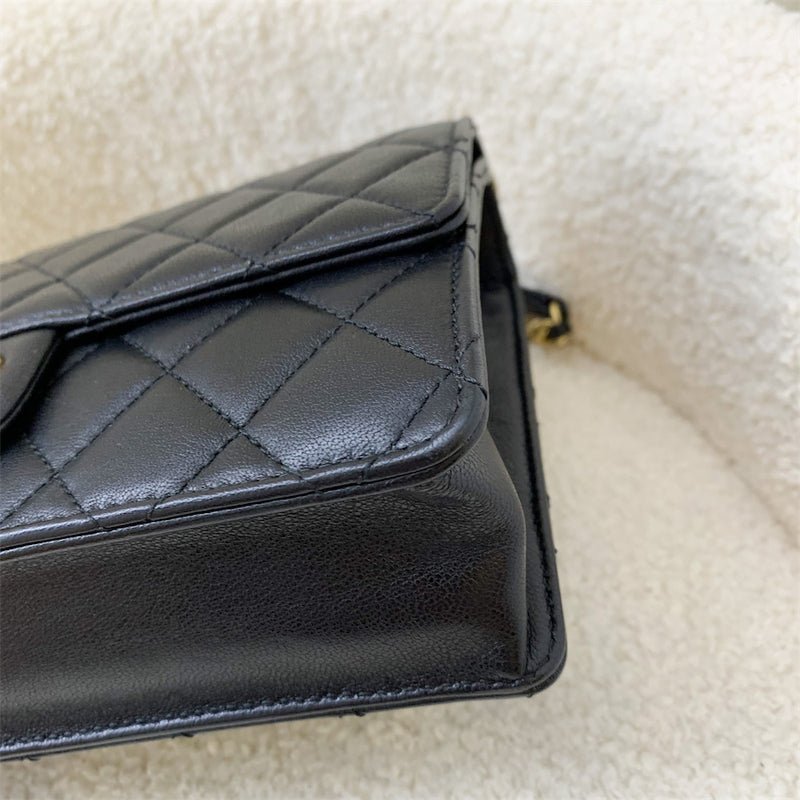 Chanel Small Chic Pearls Flap in Black Goatskin and AGHW