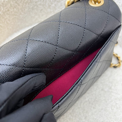 Chanel Seasonal Full Flap Bag in Black Caviar and AGHW (Model: AS1895)