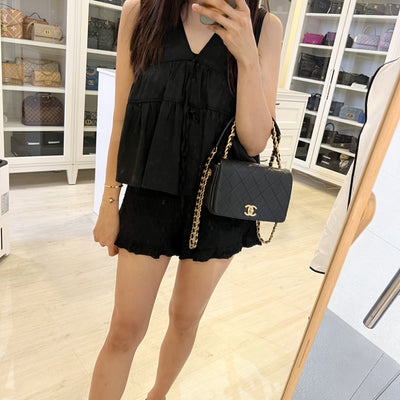 Chanel Seasonal Full Flap Bag in Black Caviar and AGHW (Model: AS1895)