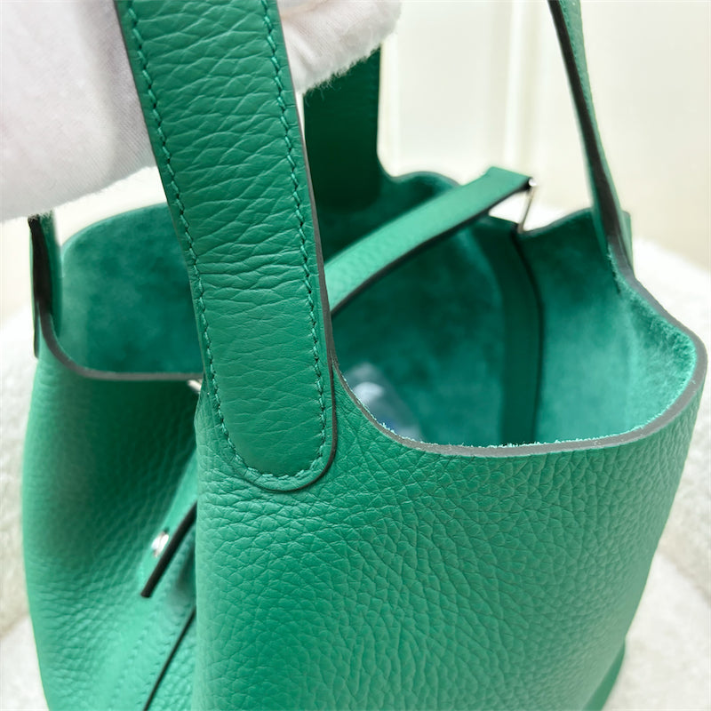 Hermes Picotin 18 in Vert Vertigo Clemence Leather and PHW