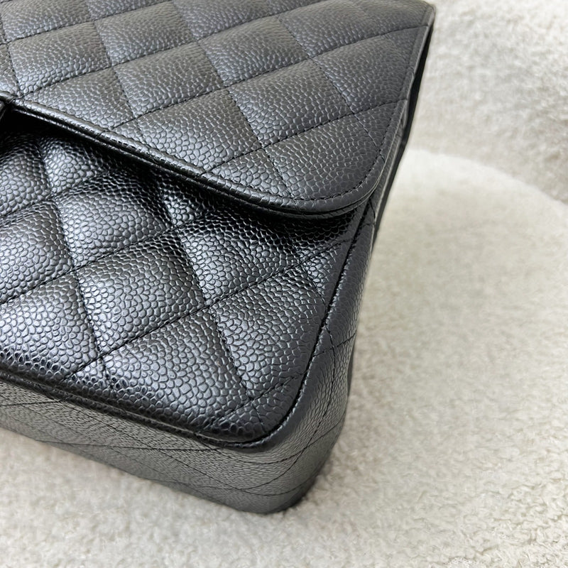 Chanel Jumbo Classic Flap DF in Black Caviar and SHW