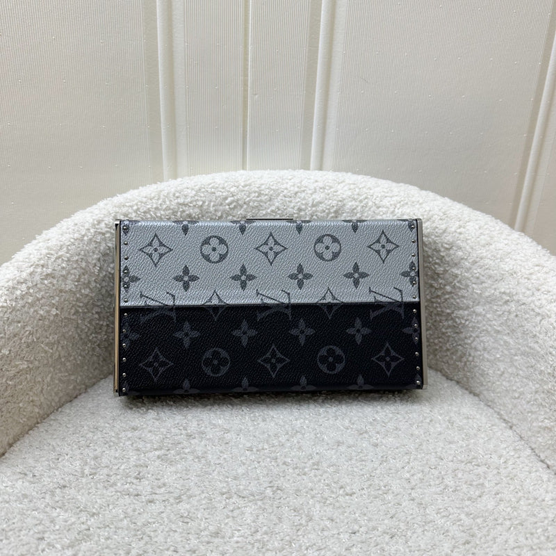 LV Limited Edition Wallet Trunk Clutch in Black / Silver Monogram Canvas