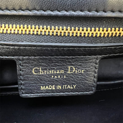 Dior Small Caro Flap Bag in Black Calfskin and GHW