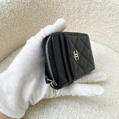 Chanel Zippy Slots Card Holder in Black Caviar and SHW