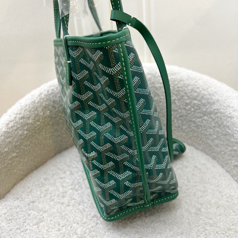 [Brand New - Local Set - Sep 2025] Goyard Mini Anjou in Green Goyardine Canvas with Green Trim
