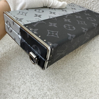 LV Limited Edition Wallet Trunk Clutch in Black / Silver Monogram Canvas