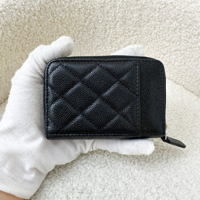 Chanel Zippy Slots Card Holder in Black Caviar and SHW