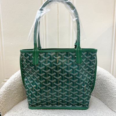 [Brand New - Local Set - Sep 2025] Goyard Mini Anjou in Green Goyardine Canvas with Green Trim