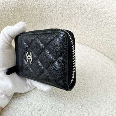 Chanel Zippy Slots Card Holder in Black Caviar and SHW