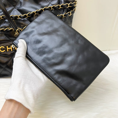 Chanel 22 Small Hobo Bag in Black Calfskin and AGHW