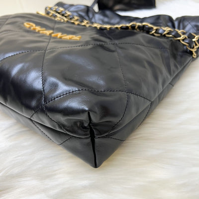 Chanel 22 Small Hobo Bag in Black Calfskin and AGHW