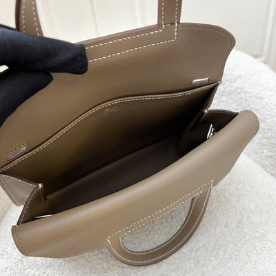 Hermes Mini Halzan in Etoupe Swift Leather and PHW