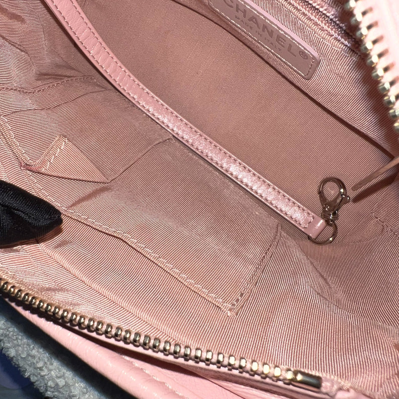 Chanel Small Gabrielle Hobo in Pink Distressed Calfskin, Pink Base and 3-Tone HW