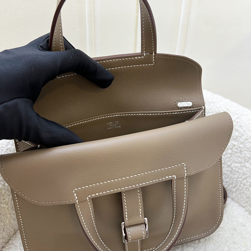 Hermes Mini Halzan in Etoupe Swift Leather and PHW
