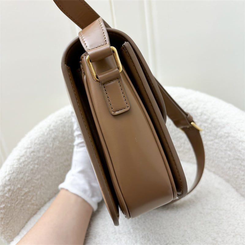 Celine Classique Triomphe Flap Bag in Bronze (Caramel) Shiny Calfskin and GHW