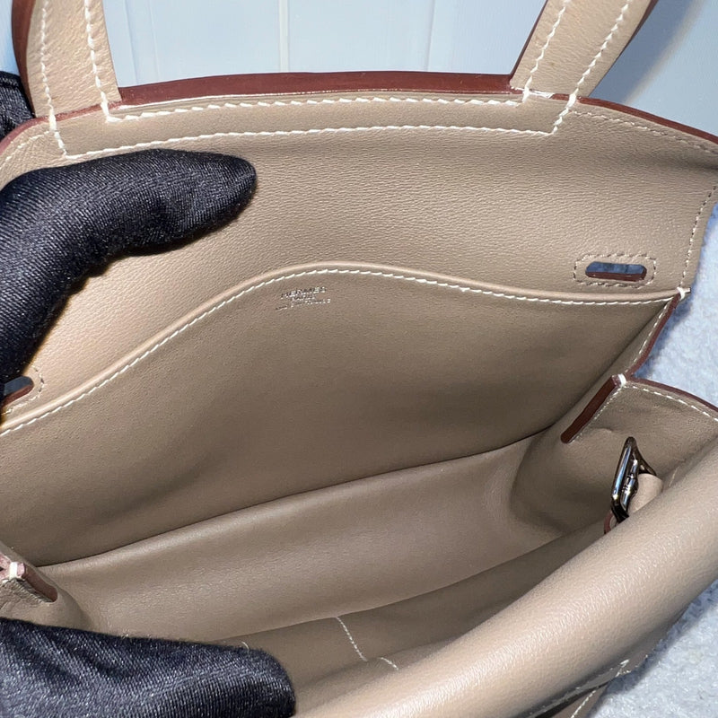 Hermes Mini Halzan in Etoupe Swift Leather and PHW