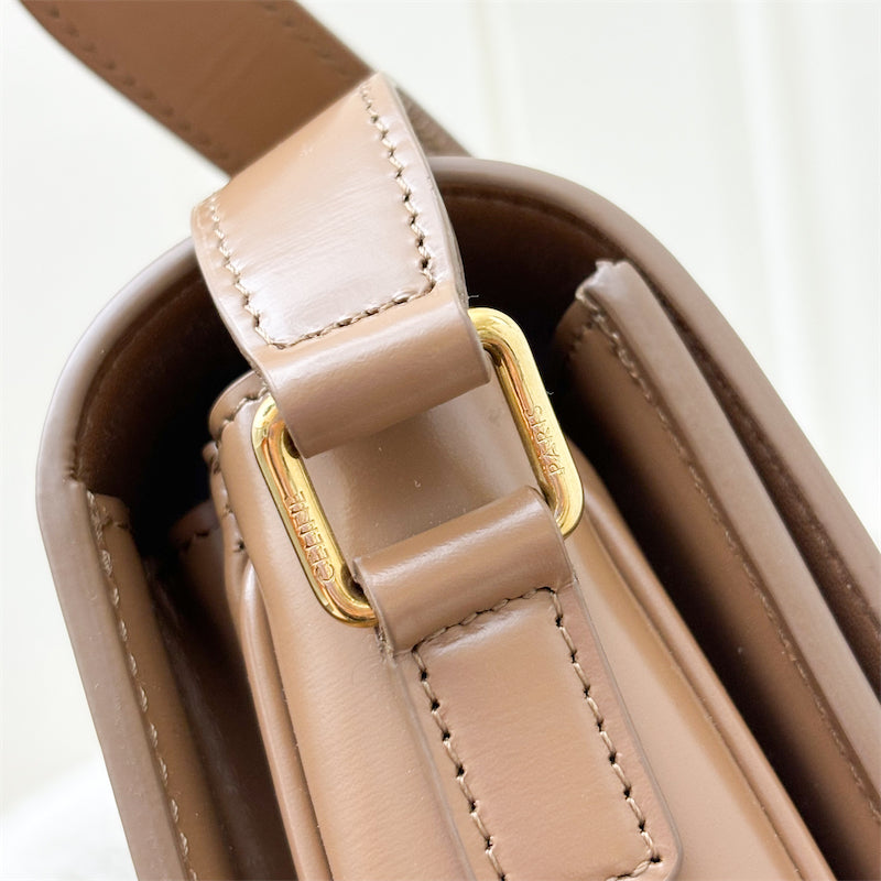 Celine Classique Triomphe Flap Bag in Bronze (Caramel) Shiny Calfskin and GHW