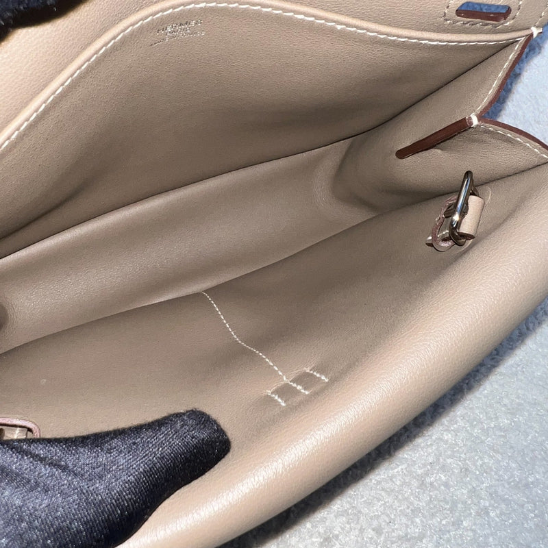 Hermes Mini Halzan in Etoupe Swift Leather and PHW