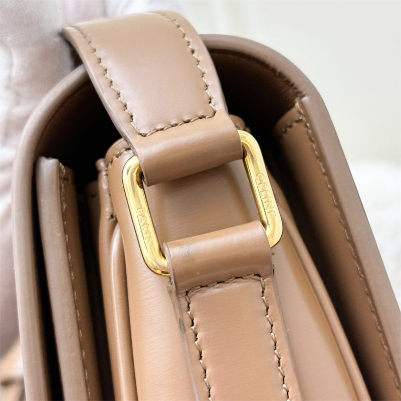 Celine Classique Triomphe Flap Bag in Bronze (Caramel) Shiny Calfskin and GHW