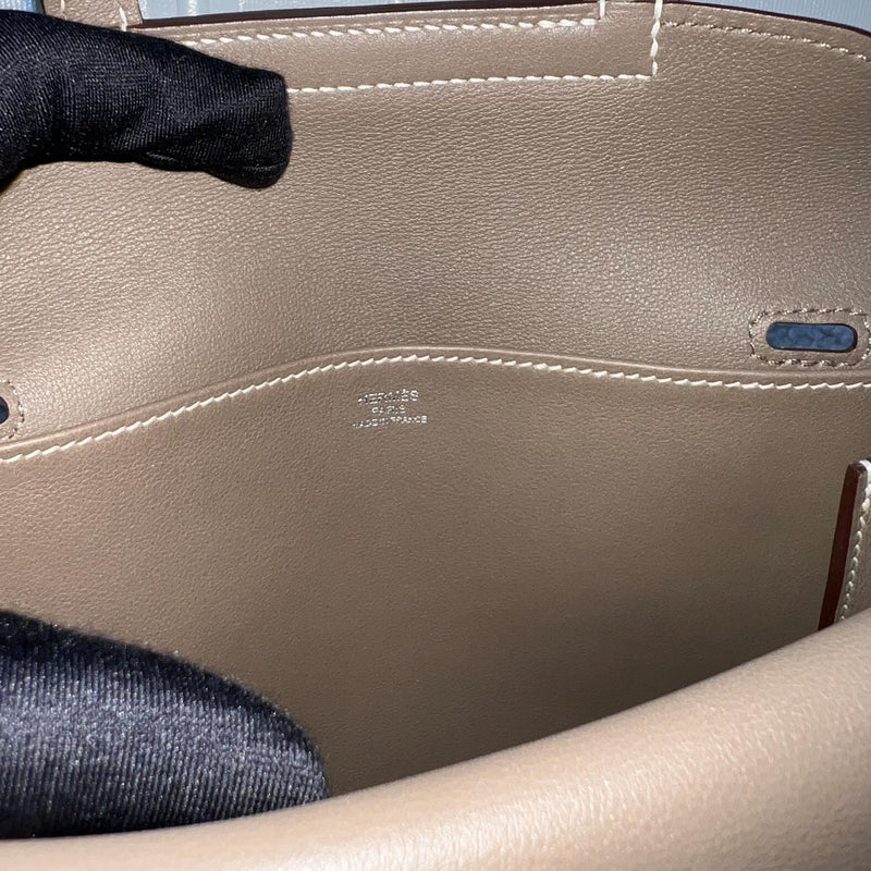 Hermes Mini Halzan in Etoupe Swift Leather and PHW