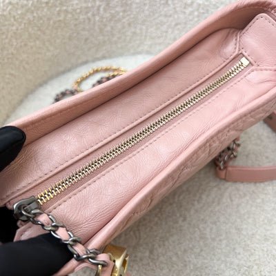 Chanel Small Gabrielle Hobo in Pink Distressed Calfskin, Pink Base and 3-Tone HW