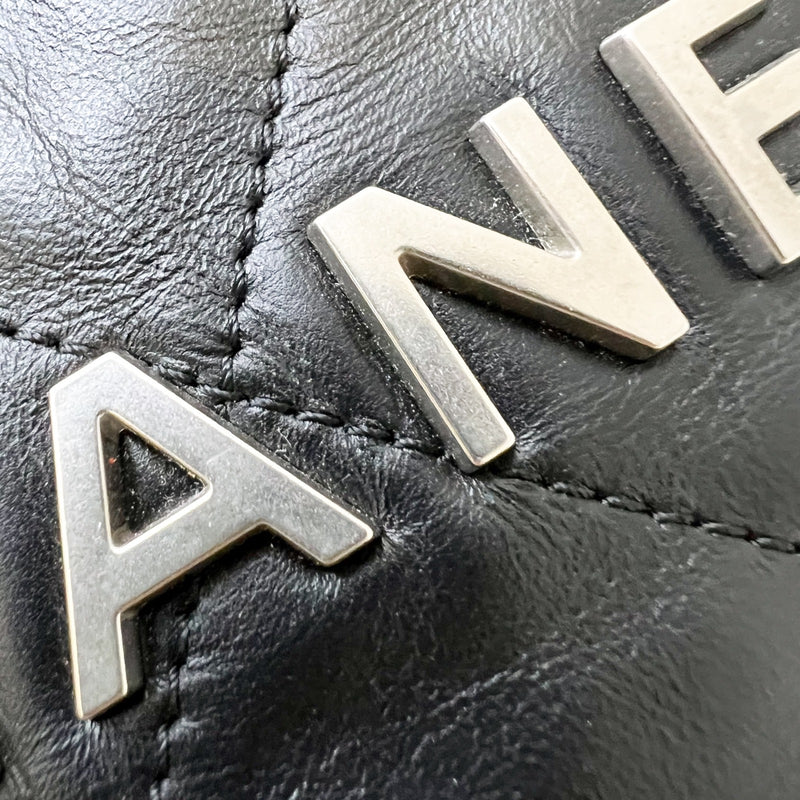 Chanel 22 Medium Hobo Handbag in Black Calfskin and SHW (Model: AS3261)