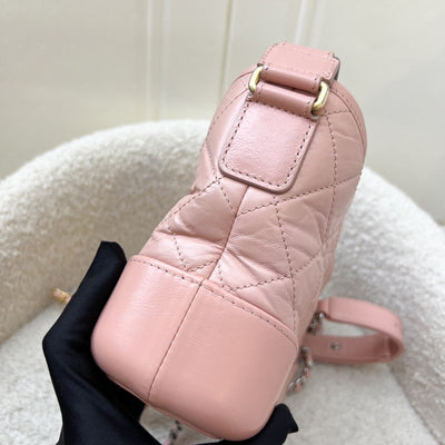 Chanel Small Gabrielle Hobo in Pink Distressed Calfskin, Pink Base and 3-Tone HW