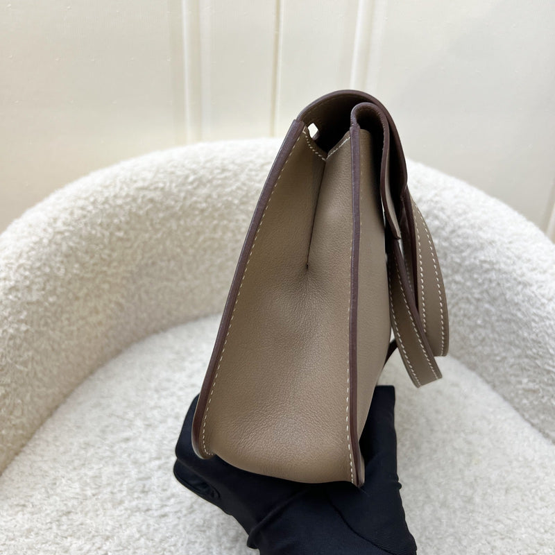 Hermes Mini Halzan in Etoupe Swift Leather and PHW